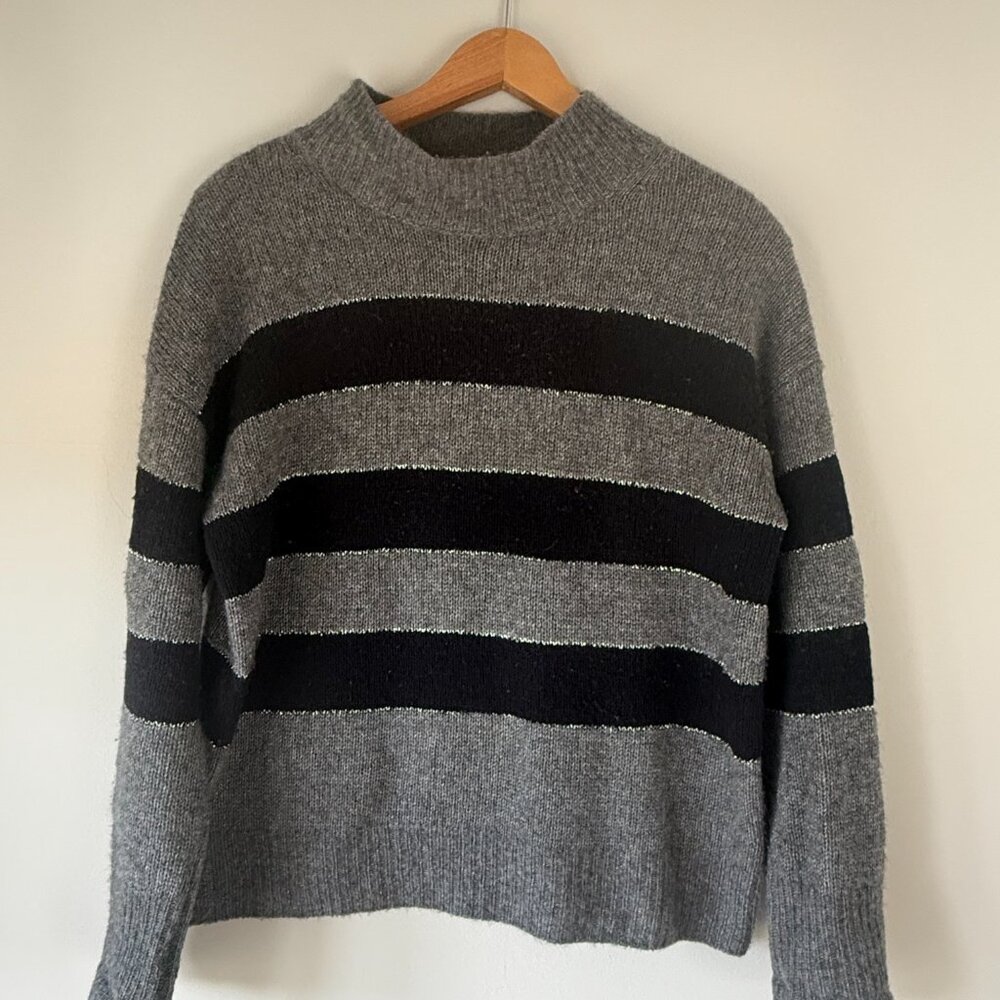 Rails / Ellise Charcoal Stripe Sweater Size Xs - image 4